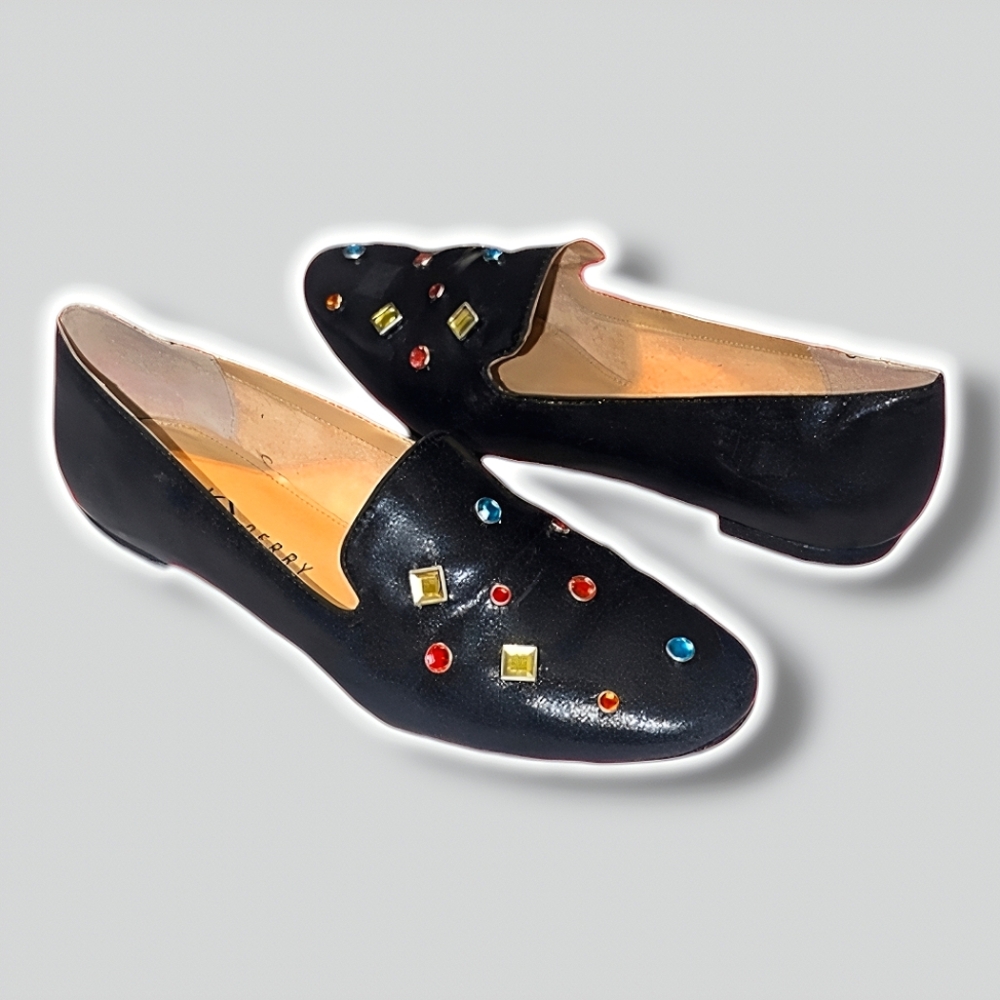 Katy Perry Gem Stone Faux Leather loafers 9
